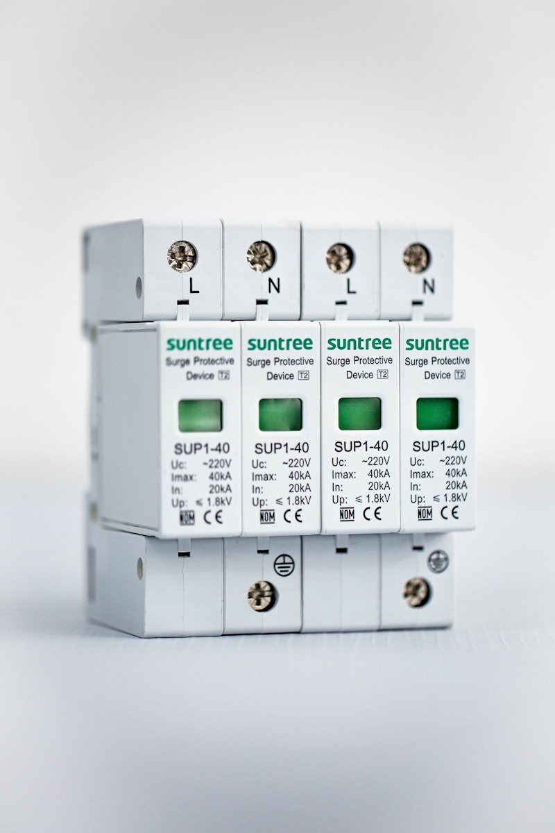 a group of three surge breakers sitting next to each other